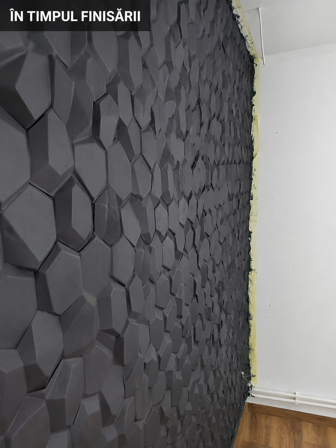 Perete accent 3D cu Waffle Stone