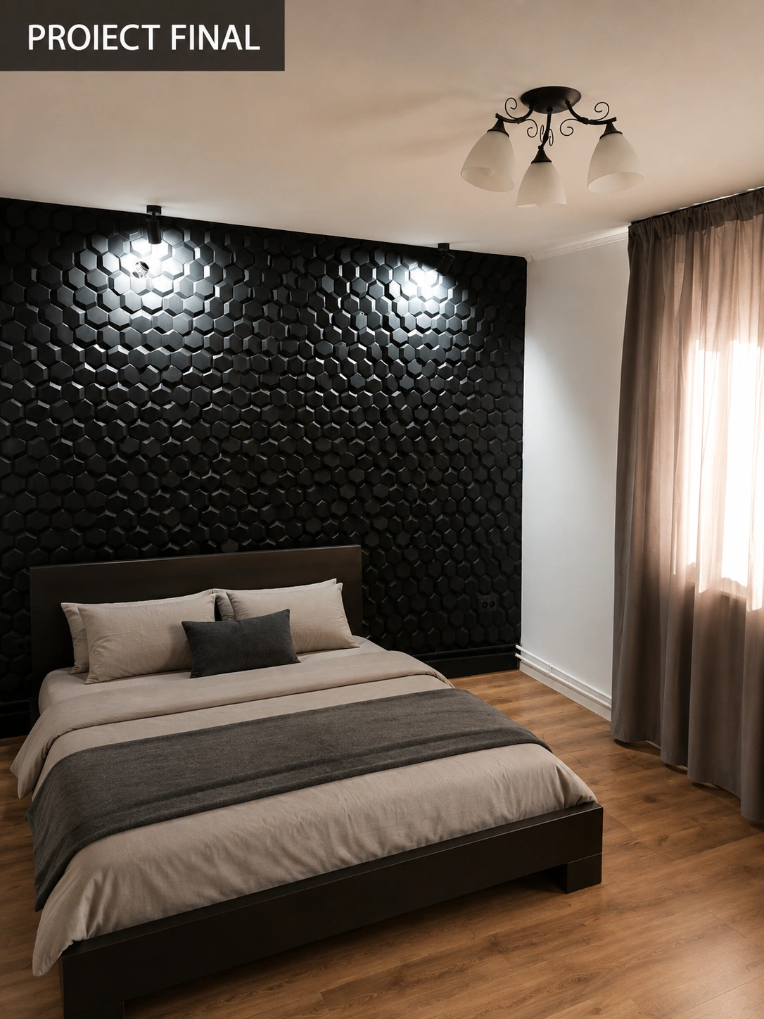Perete accent 3D cu Waffle Stone