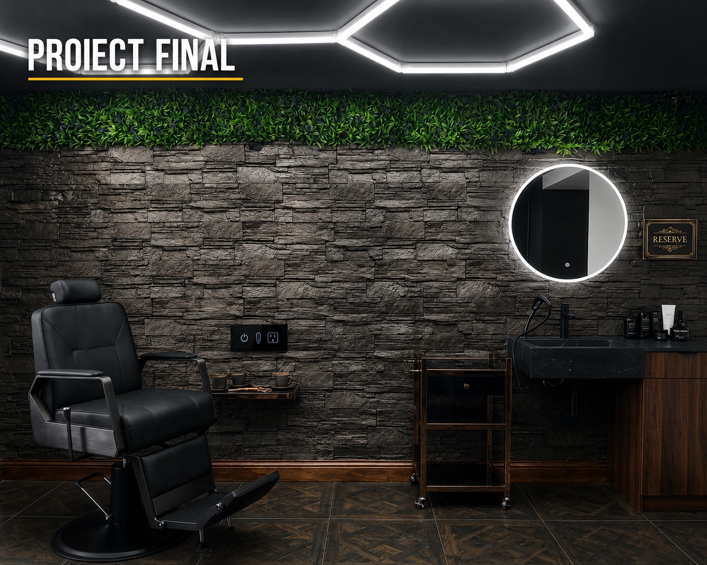 Amenajare Barber Shop cu Dark Charcoal